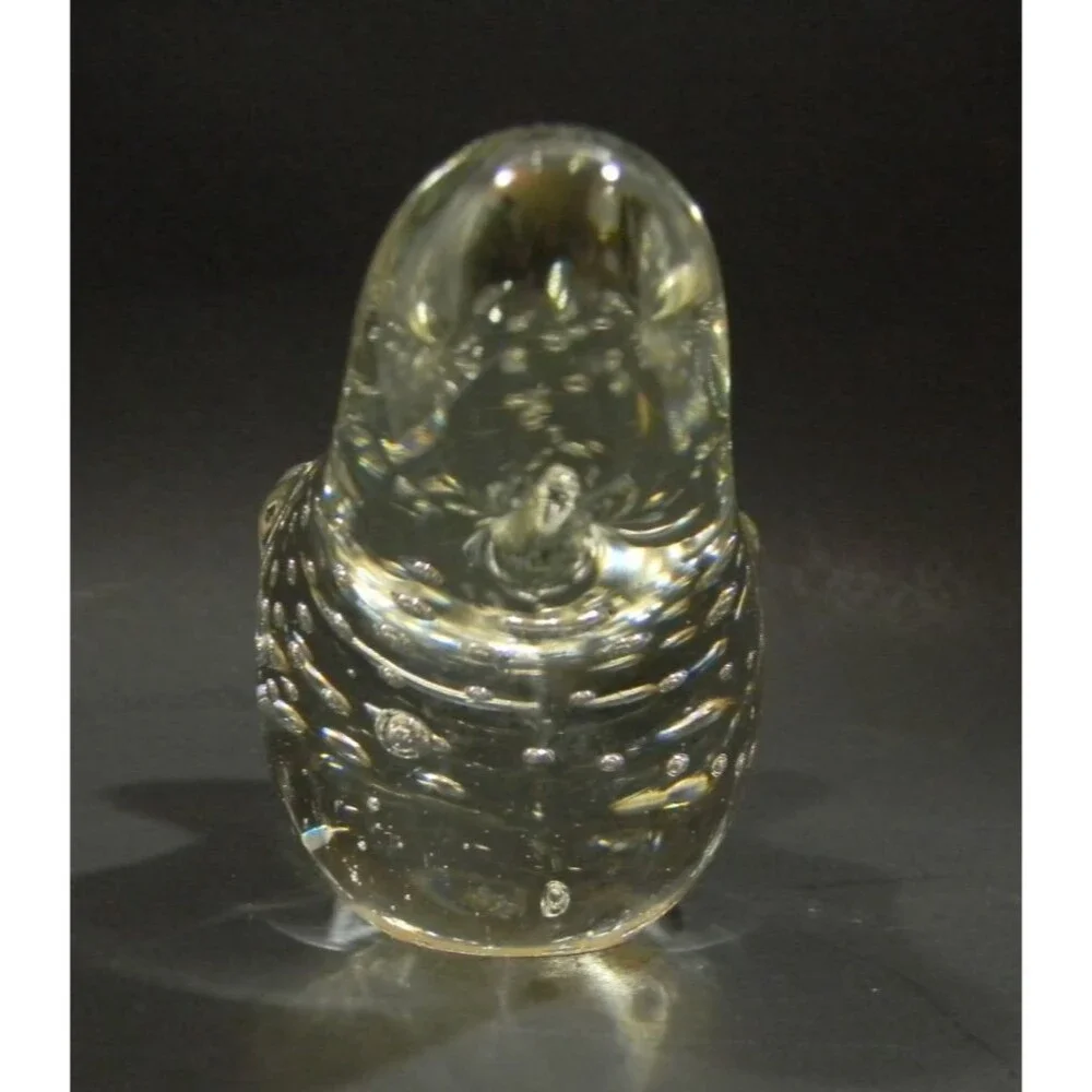 Vintage Blown Glass Bird Paperweight Controlled Bubbles